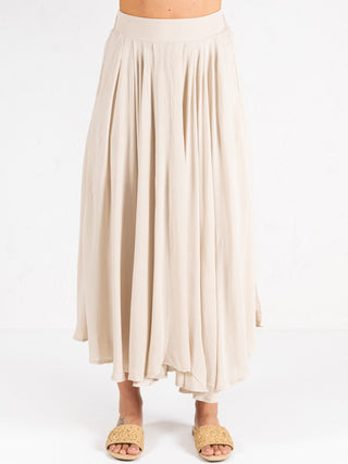 Woven Maxi Skirt Beige