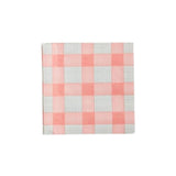 Spring Paper Napkins Pink Checkered