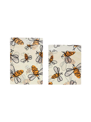 Reusable Fabric Beeswax Food Bags Bees