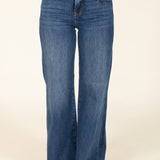 High Rise Blue Wide Jeans Dark