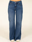 High Rise Blue Wide Jeans-Dark