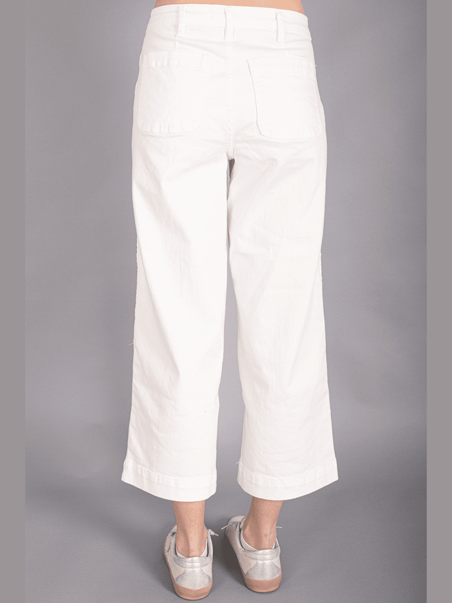 White High Rise Crop Jeans