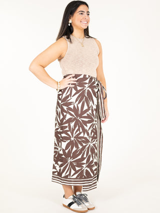 Floral Print Wrap Skirt