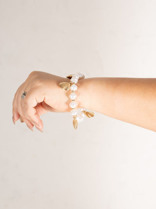Clam and Pearl Charm Bracelet