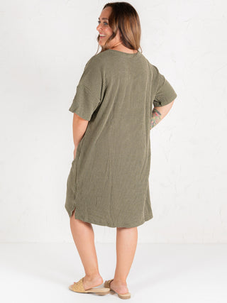 Ribbed Tee Dress Olive