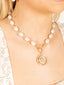 Baroque Pearl Station Coin Pendant Necklace