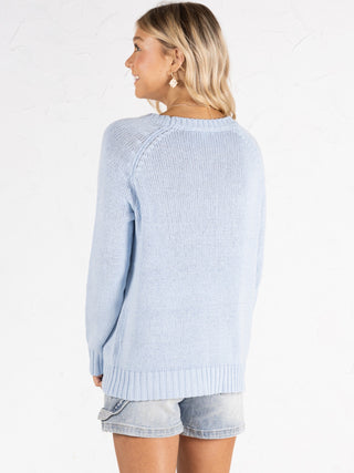 Beach Crewneck Sweater Light Blue