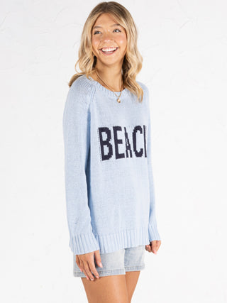 Beach Crewneck Sweater Light Blue