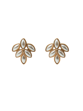 Pearl Leaf Earrings