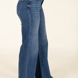 High Rise Blue Wide Jeans Dark