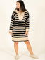 Half Zip Stripe Sweater Dress