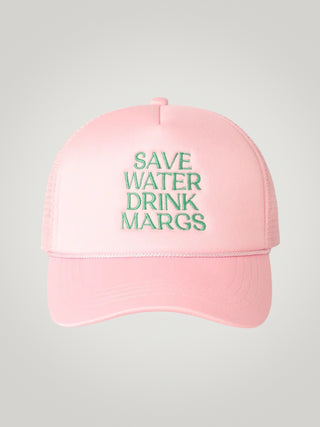 "Save Water Drink Margs" Embroidered Hat Pink