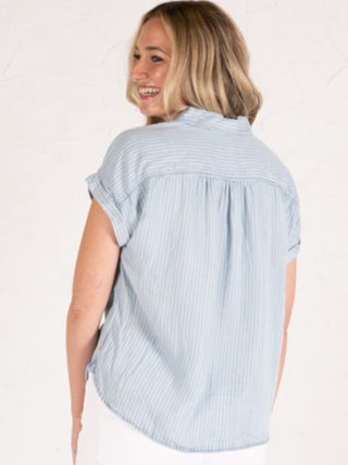 Rolled Sleeve Button Up Top