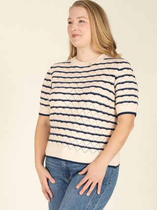 Short Sleeve Pattern Knit Top