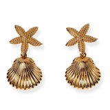 My Sister's Cottage | Waterproof | Starfish & Seashell Dangle Earrings