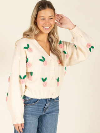 Rose Button Down Cardigan