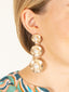 Linear Textured & Wavy Disk Pearl Earrings