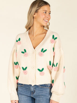 Rose Button Down Cardigan