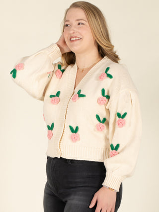 Rose Button Down Cardigan