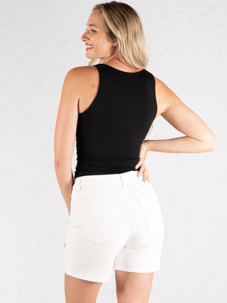 Basic V-Neck Tank Black