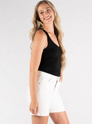 Basic V-Neck Tank Black