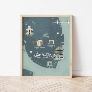 Charleston, SC Illustrated Map Print