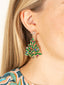 Jeweled Christmas Tree Drop Earrings