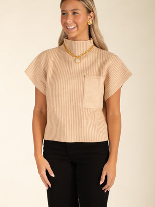 Mock Neck Crop Sweater