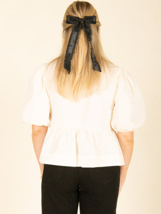 Poplin Front Tie Blouse