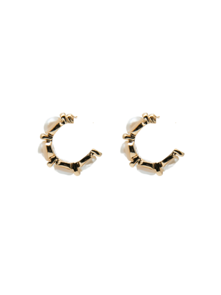 Mini Pearl Stud Hoops