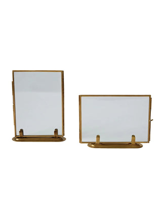 Brass and Glass Standing Photo Frame