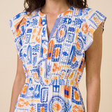 Amalfi Tile Midi Dress