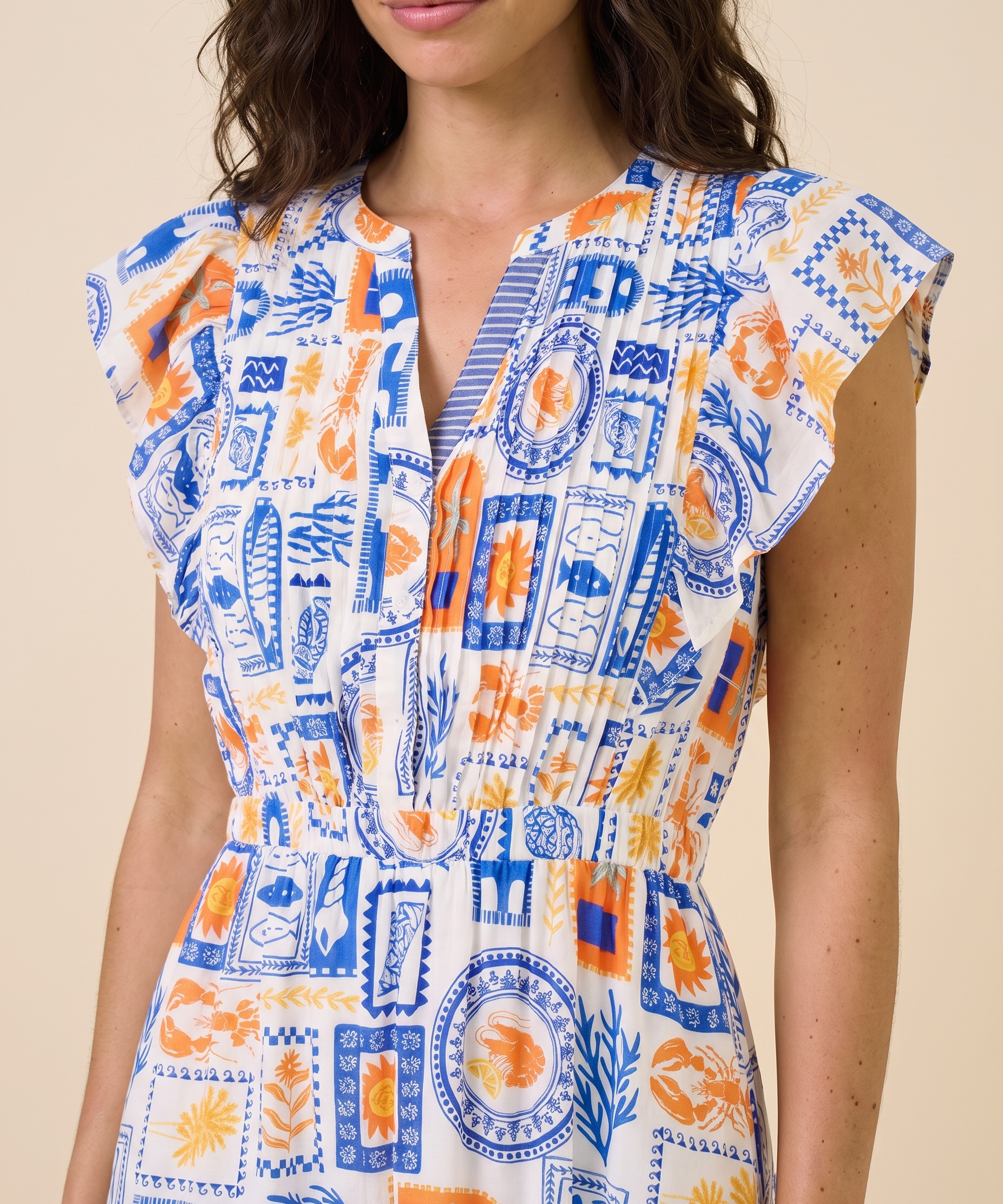 Amalfi Tile Midi Dress