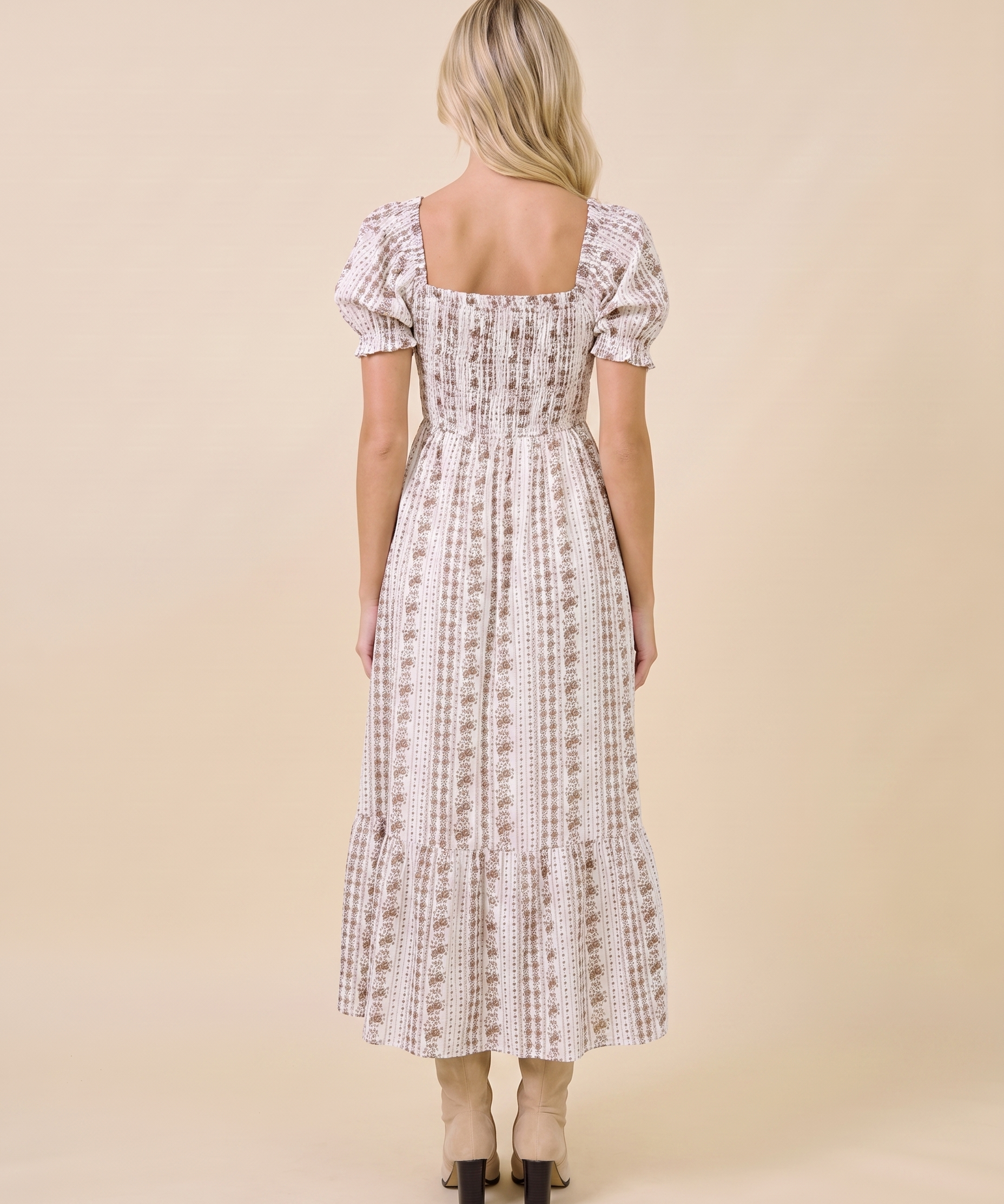 Autumn Puff Sleeve Midi