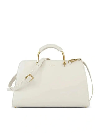 Metal Handle Tote Bag Cream