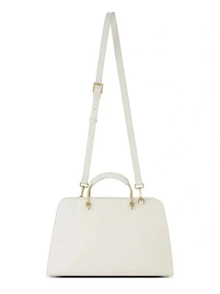 Metal Handle Tote Bag Cream