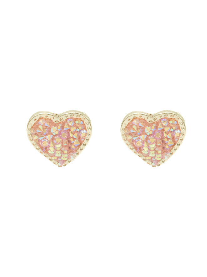 Baby Pink Heart Stud Earrings