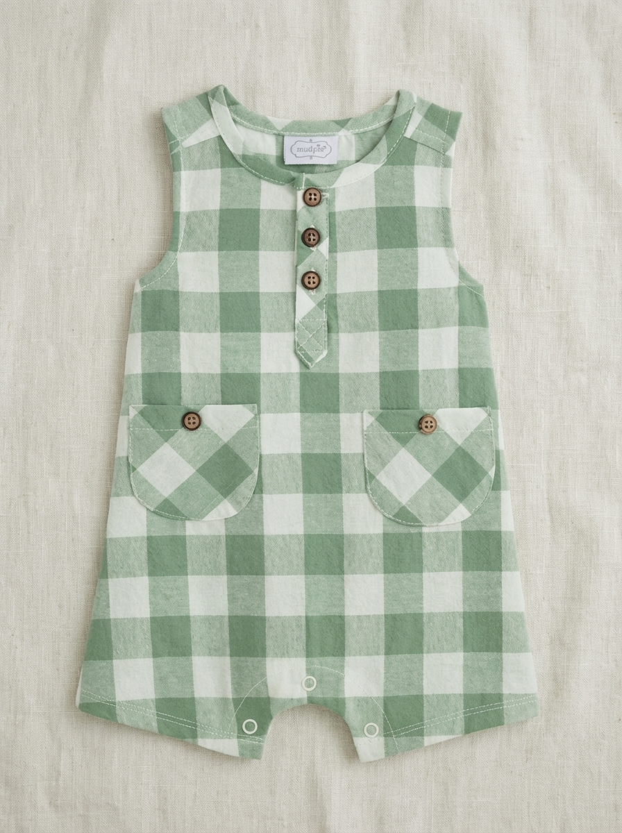 Baby Checkered Romper (detail view 2)