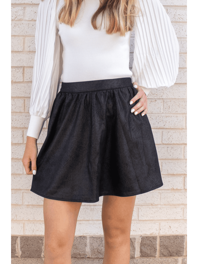 Black Flair Mini Skirt