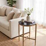 Black Marble End Table