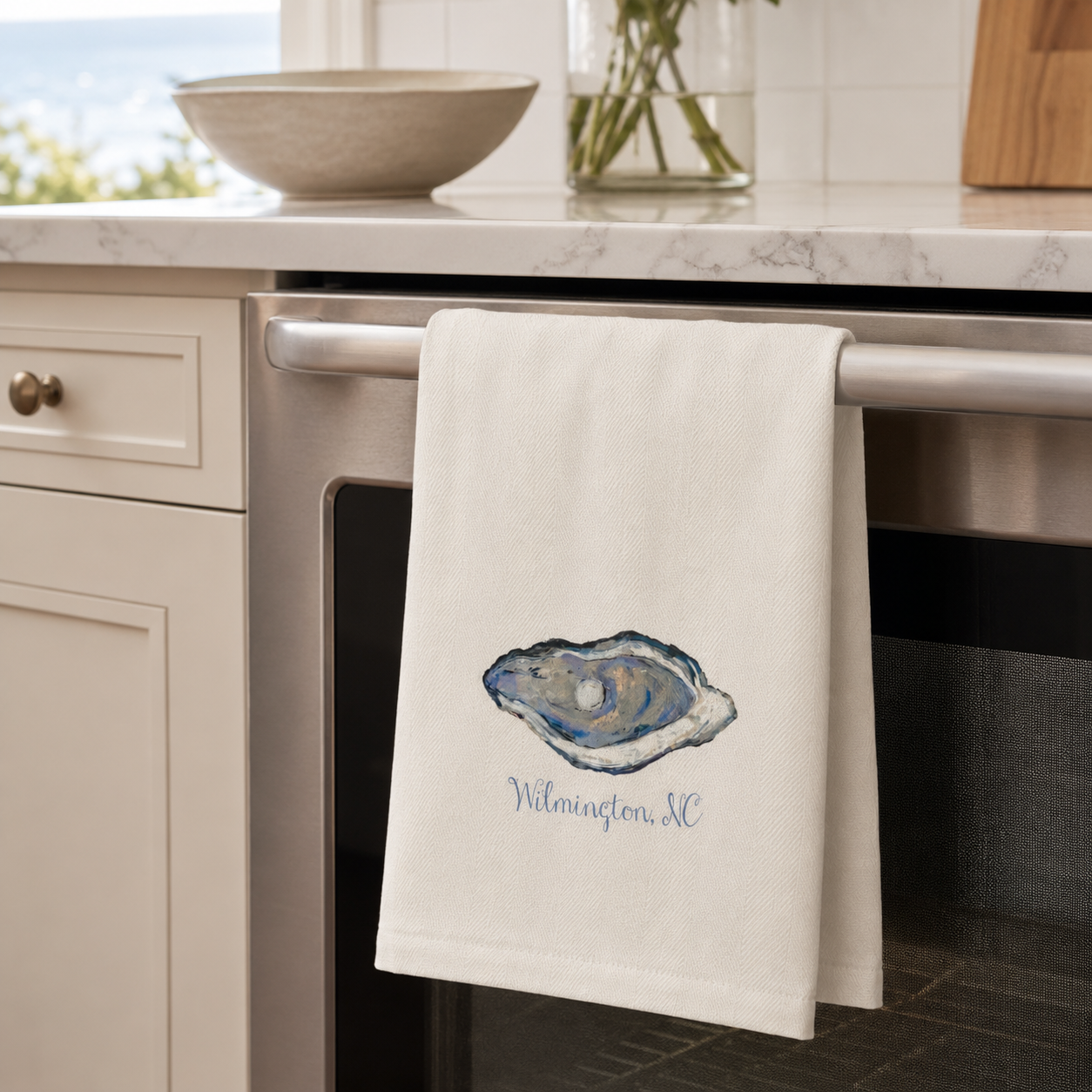 Blue Oyster Wilmington Guest Towels – Coastal NC Guest Hand Towels Gift Set