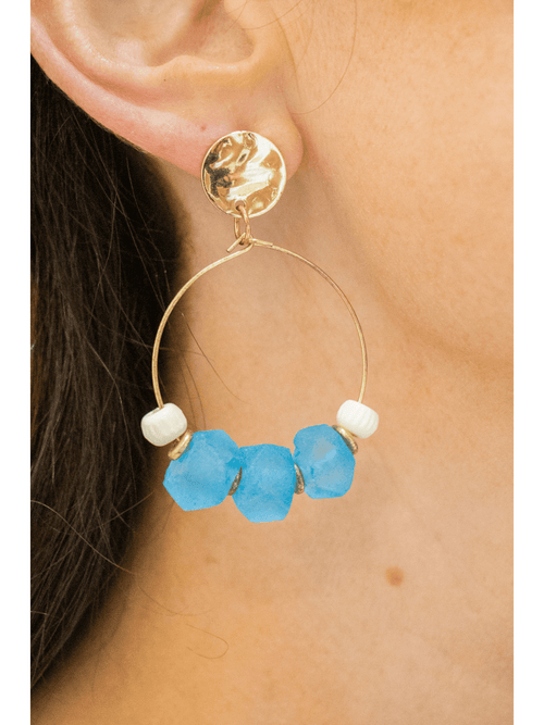 Blue Chasing Waves Earrings- Handmade by MSC