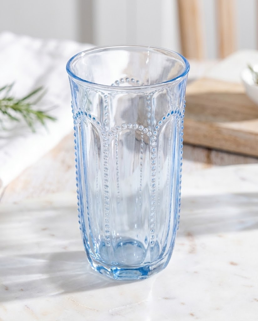 Blue Deco Glass – Decorative Blue Glassware for Home Bar & Table (detail view 2)