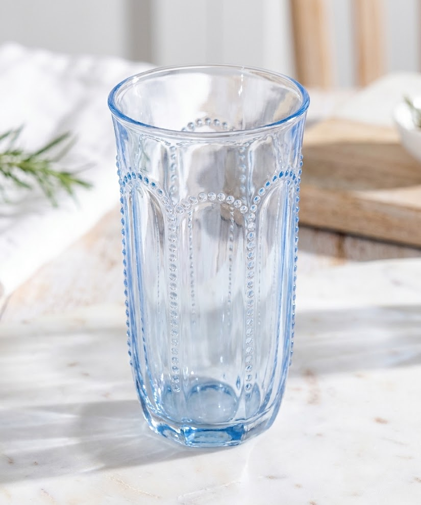 Blue Deco Glass – Decorative Blue Glassware for Home Bar & Table (detail view 2)
