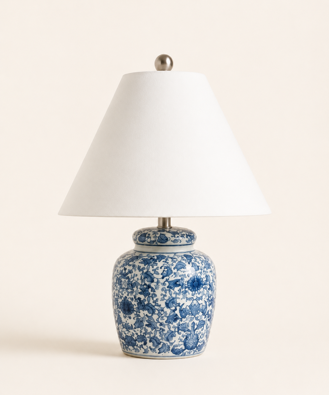 Blue Floral Ceramic Lamp