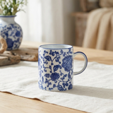 Blue Floral Ceramic Mug – Vintage Blue Floral Coffee Mug Gift