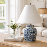 Blue Floral Ceramic Lamp