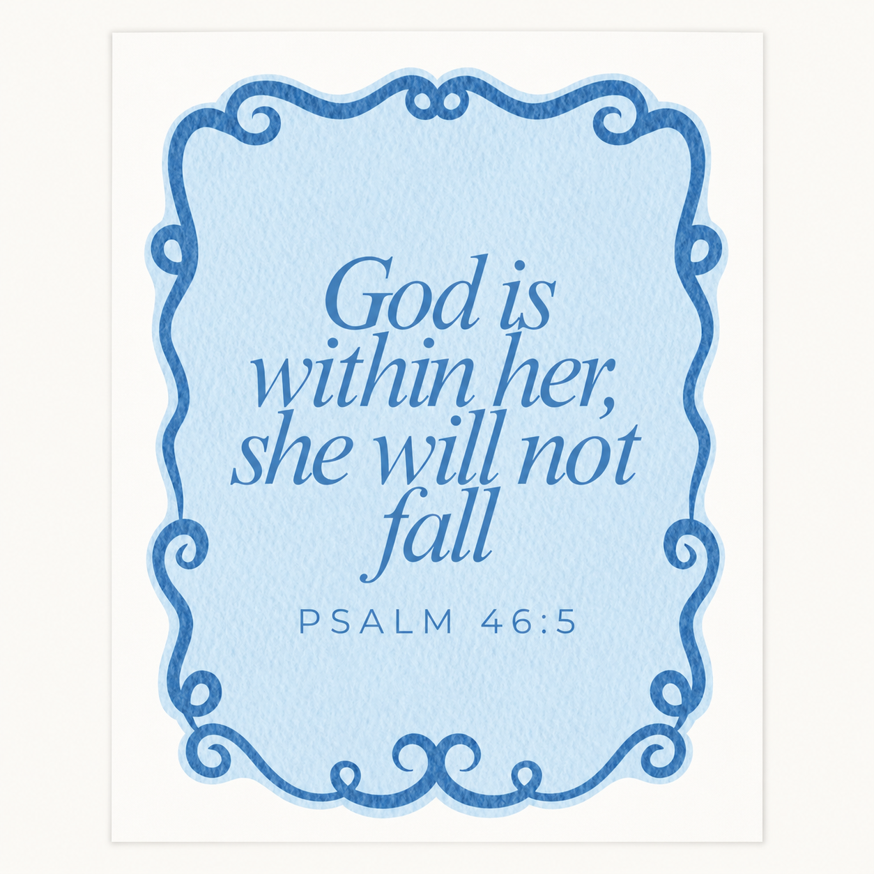 She Will Not Fall Scripture Print Artwork – Faith Wall Art Gift for Women (detail view 6)