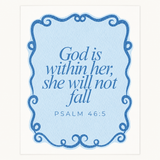 She Will Not Fall Scripture Print Artwork – Faith Wall Art Gift for Women (detail view 6)