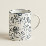 Blue Primrose Floral Mug – Floral Primrose Ceramic Coffee Mug (detail view 2)